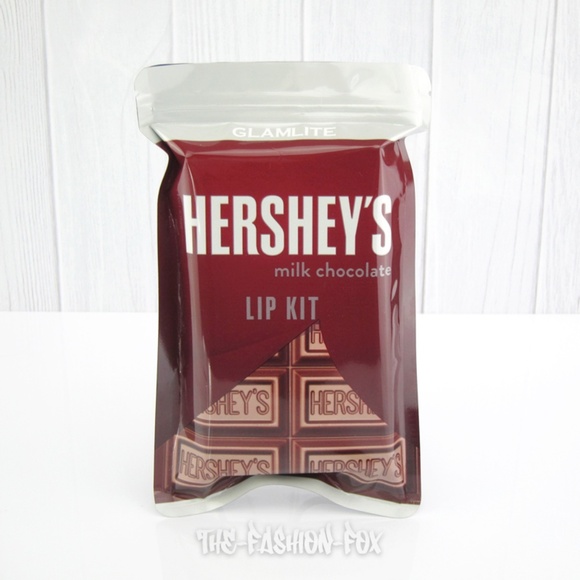 Hershey's x Glamlite Cosmetics Milk Chocolate Lipstick Gloss Liner Lip Kit NEW - Picture 7 of 8